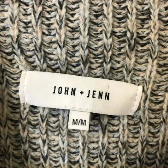 John + Jenn Blue Marled Knit Tie Cutout Sweater M - Picture 3 of 9